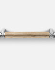 silver and oak wood pull up bar